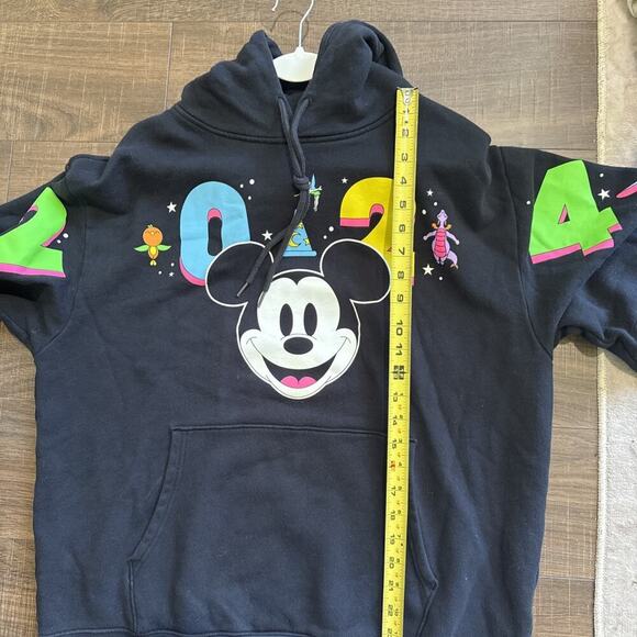 Disney World 2024 Mickey Mouse Hoodie Character Icons Figment 4 Parks Neon Large - Picture 4 of 5